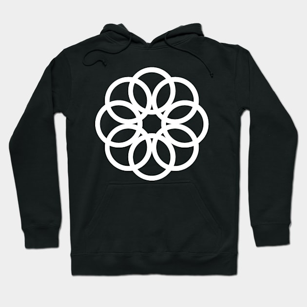 Geo Flower - White Hoodie by ArtbyCorey